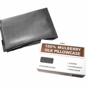 Night 100% mulberry gray silk standard/queen pillowcase - Brand New